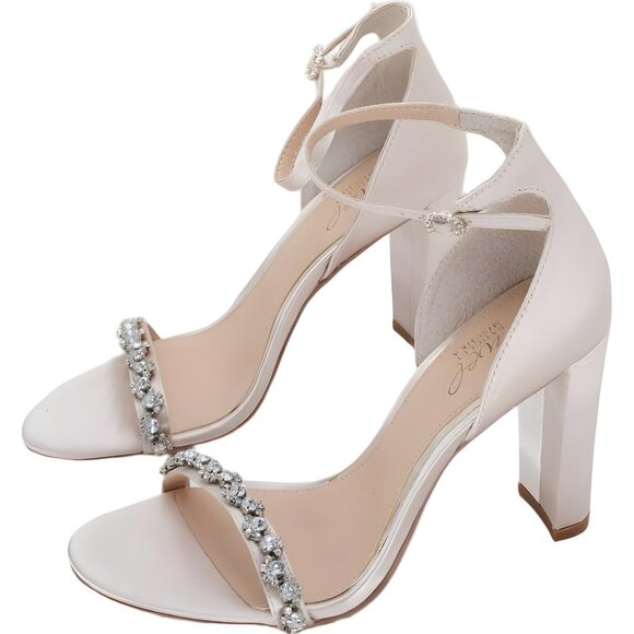 Jewel Badgley Mischka Women's Alyssa Block Heel Sandals US 6.5 - Picture 2 of 6